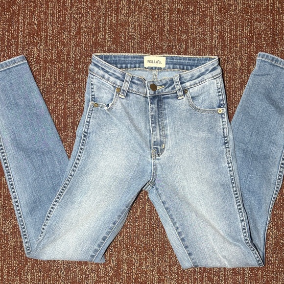 ROLLA'S wear coast super Skinny Jeans light wash high rise stretch womens 25R - Picture 1 of 9